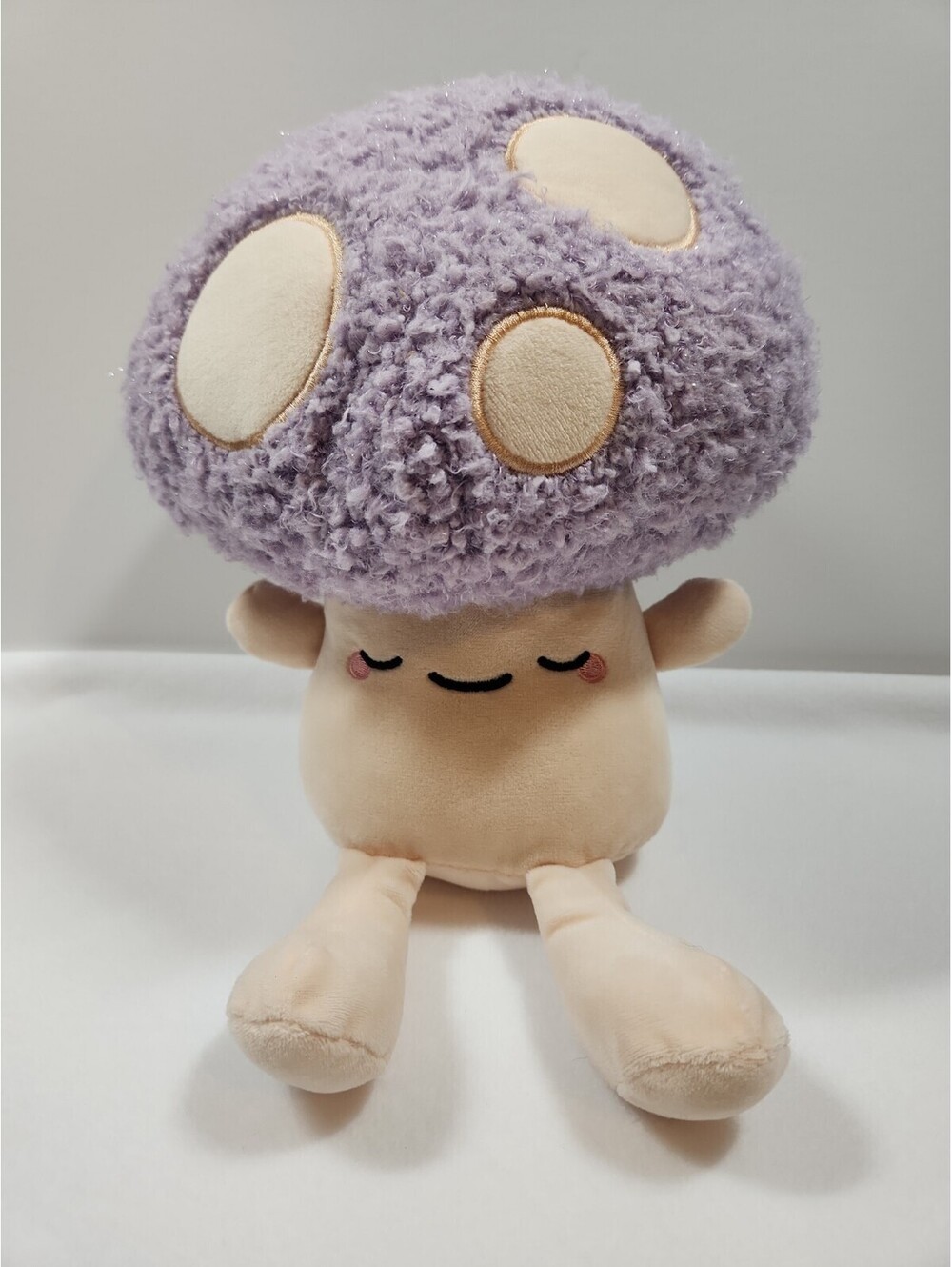 Cute & Cuddly Mushroom Plush Purple Sparkly Stuffed Toy 12”